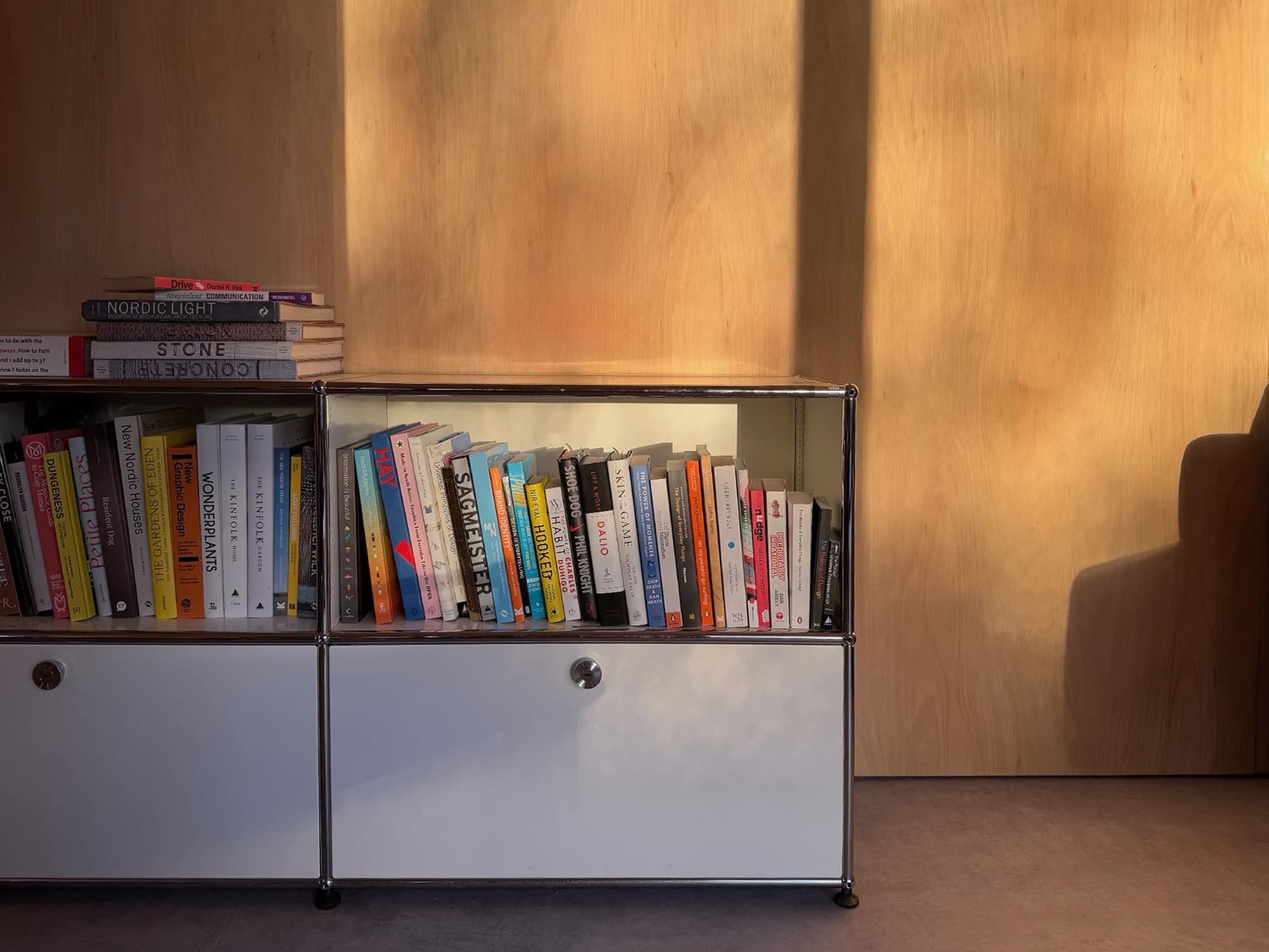 A USM bookshelf in our office