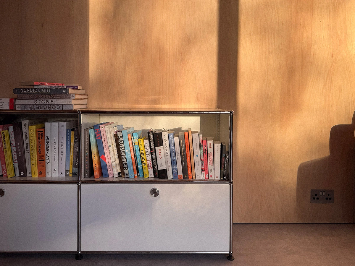 A USM bookshelf in our office